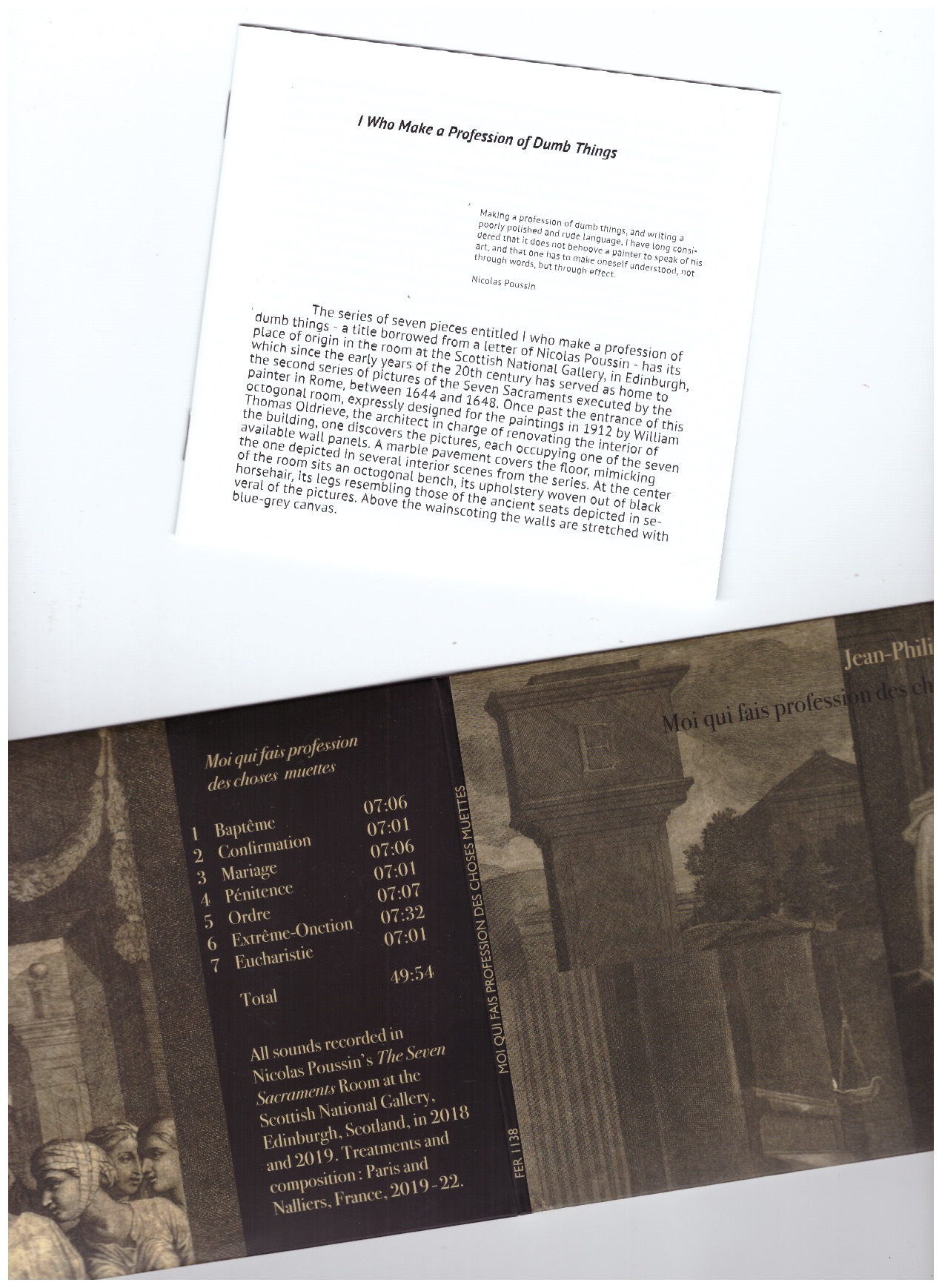 ANTOINE, Jean-Philippe - Moi qui fais profession des choses muettes